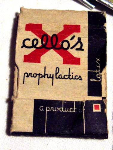 Prophylactiques préservatifs de la marque cello's pour l'Armée américaine pendant la seconde guerre mondiale
