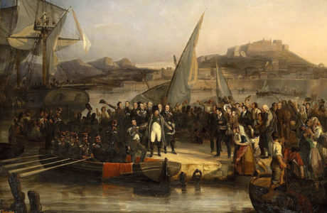 Napoléon Bonaparte quitte l'île d'Elbe pour la France par Joseph Beaume
