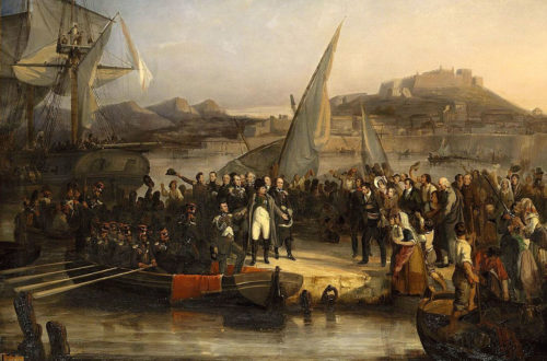 Napoléon Bonaparte quitte l'île d'Elbe pour la France par Joseph Beaume