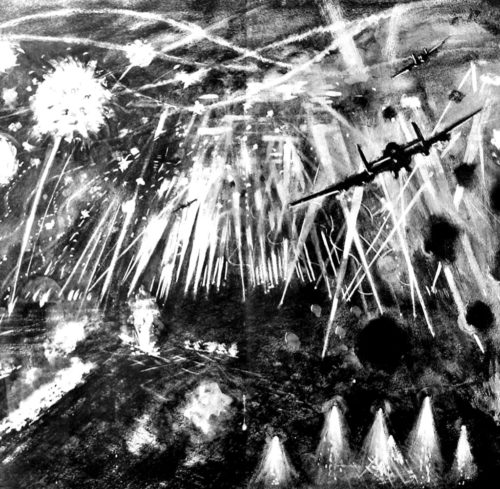 RAF bombardant Berlin pendant la seconde guerre mondiale illustration réveillon