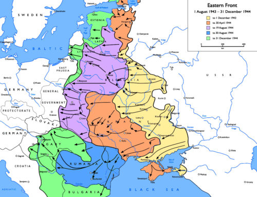 front de l'Est seconde guerre mondiale entre 1er août 1943 et 31 décembre 1944 map carte